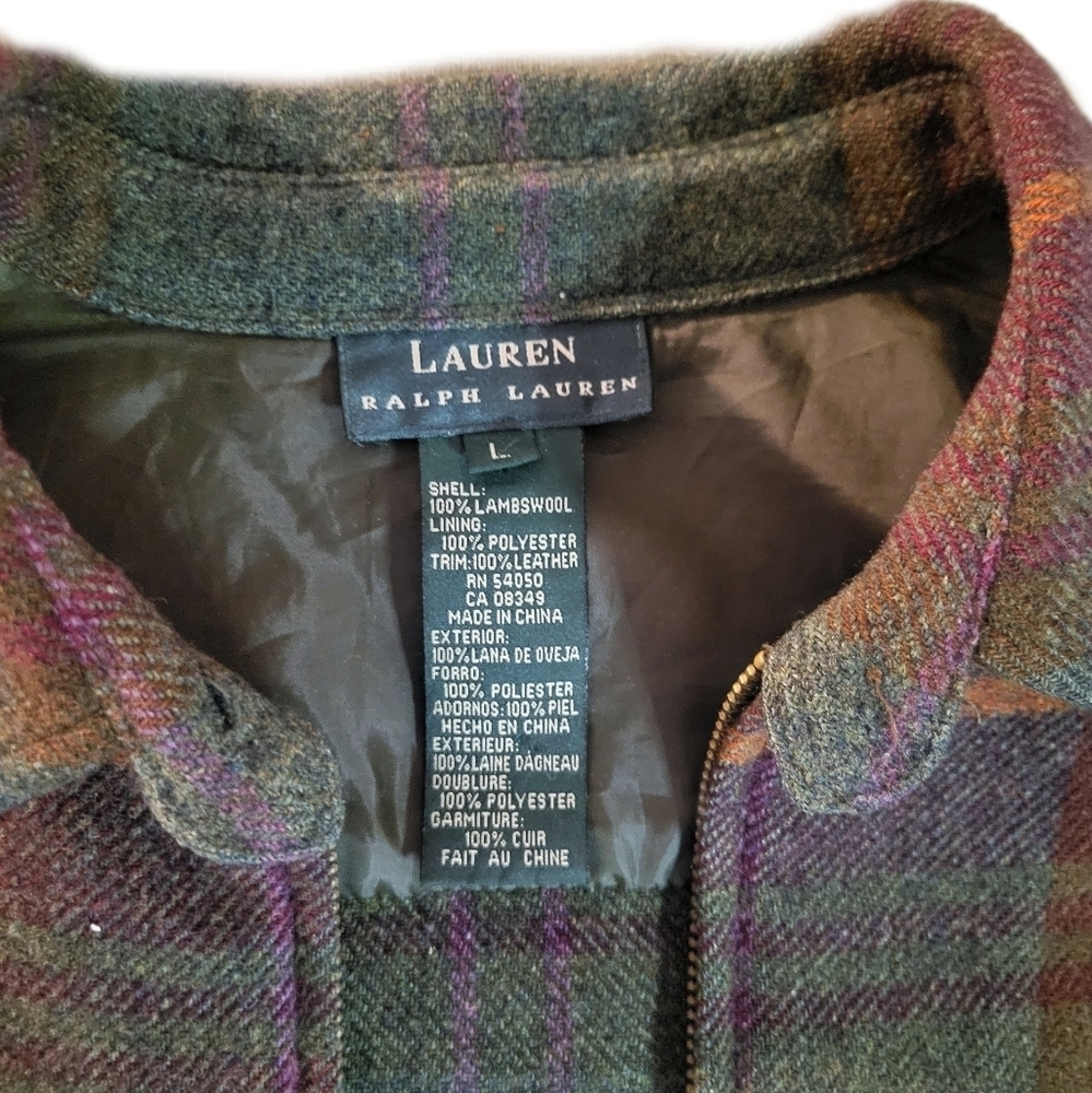 Ralph Lauren // Unisex Tartan Plaid Lambswool Jacket / L - Picture 3 of 7